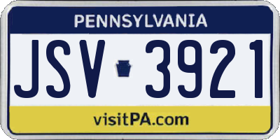 PA license plate JSV3921