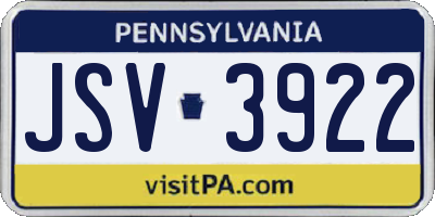 PA license plate JSV3922