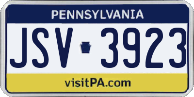 PA license plate JSV3923
