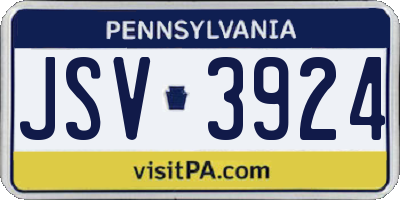 PA license plate JSV3924