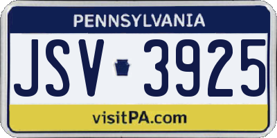 PA license plate JSV3925