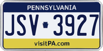 PA license plate JSV3927
