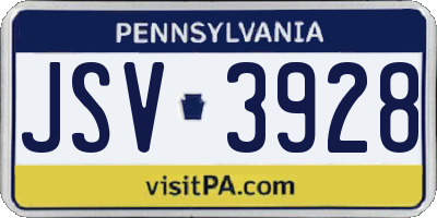PA license plate JSV3928