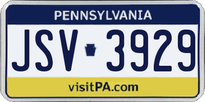 PA license plate JSV3929