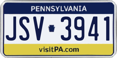 PA license plate JSV3941