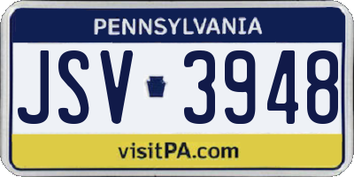 PA license plate JSV3948