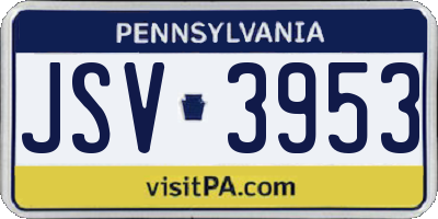 PA license plate JSV3953