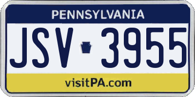PA license plate JSV3955