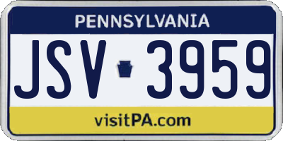 PA license plate JSV3959