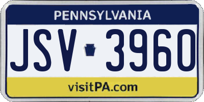 PA license plate JSV3960