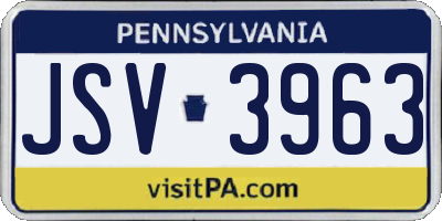 PA license plate JSV3963