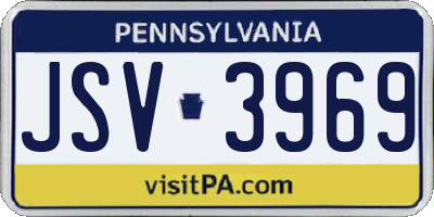 PA license plate JSV3969