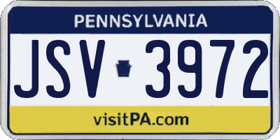 PA license plate JSV3972