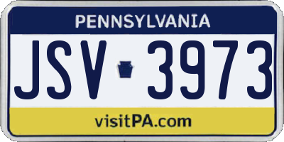PA license plate JSV3973