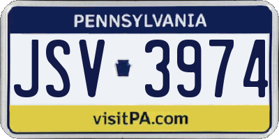 PA license plate JSV3974