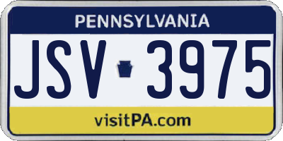 PA license plate JSV3975