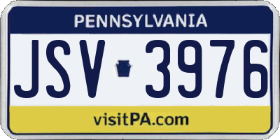 PA license plate JSV3976