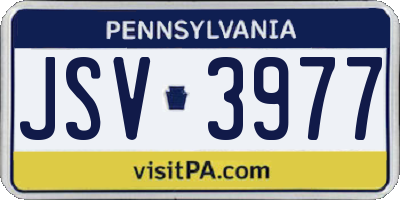PA license plate JSV3977