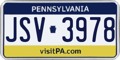 PA license plate JSV3978