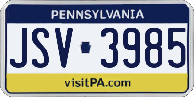 PA license plate JSV3985
