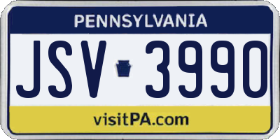 PA license plate JSV3990