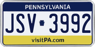 PA license plate JSV3992