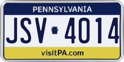 PA license plate JSV4014