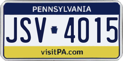 PA license plate JSV4015