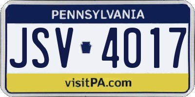 PA license plate JSV4017
