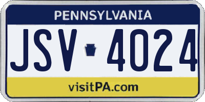 PA license plate JSV4024