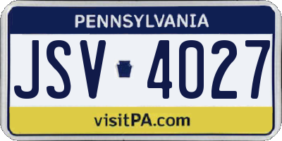 PA license plate JSV4027