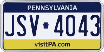PA license plate JSV4043