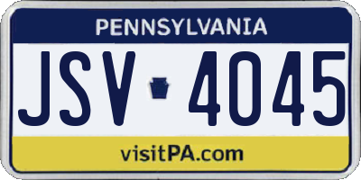 PA license plate JSV4045