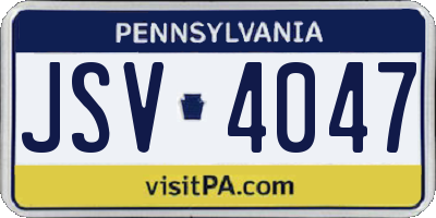 PA license plate JSV4047