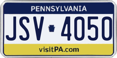 PA license plate JSV4050