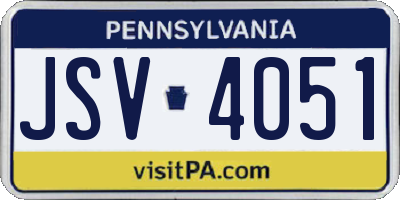PA license plate JSV4051