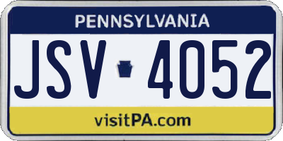 PA license plate JSV4052