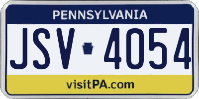 PA license plate JSV4054