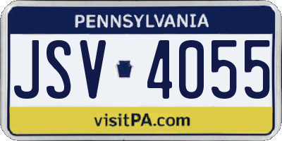 PA license plate JSV4055
