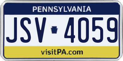 PA license plate JSV4059
