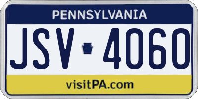 PA license plate JSV4060