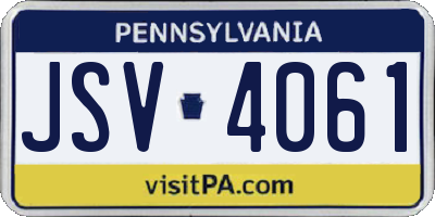PA license plate JSV4061