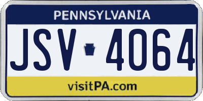 PA license plate JSV4064