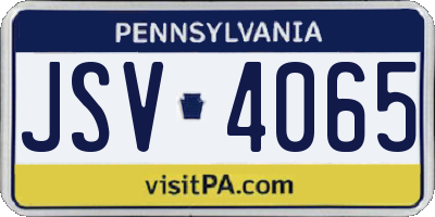 PA license plate JSV4065