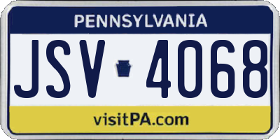PA license plate JSV4068