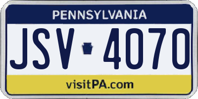 PA license plate JSV4070