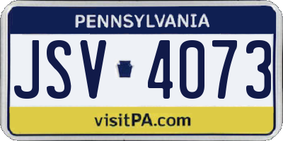 PA license plate JSV4073