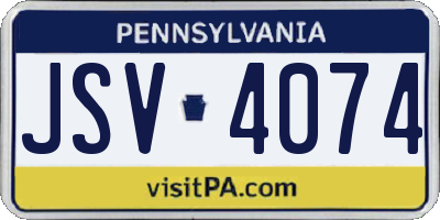 PA license plate JSV4074