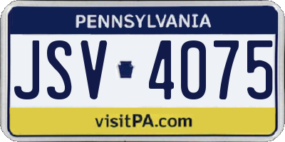 PA license plate JSV4075