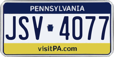 PA license plate JSV4077